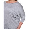 Women's Plus Size Bat Sleeve Tunic Top - White Mark - 2 of 3