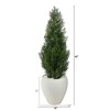 Nearly Natural 3.5-ft Mini Cedar Artificial Pine Tree in White Planter UV Resistant (Indoor/Outdoor) - image 3 of 4