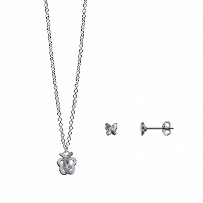 FAO Schwarz Butterfly Necklace and Earring Set