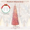6ft Pink Pencil Christmas Tree, 392 Snow-Flocked Tips, 140 Warm White LEDs (8 Modes) w/ Flame-Resistant PVC - 2 of 4