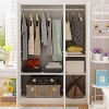 Famapy White Grand Hall Tree With Hanging Rods Storage Cabinet - 3 of 4