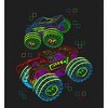 Colorful Line Art Car Adult Long Sleeve Hoodie - 2 of 2