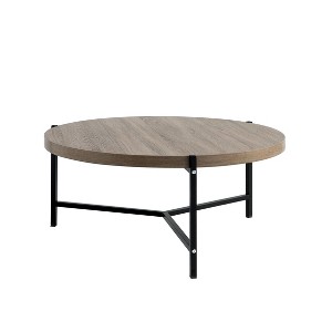 NicBex Modern 36.5" Round Coffee Table with Metal Cross Legs for Living Room and Bedroom - 1 of 4