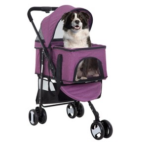 FDW Pet Stroller 3-in1 Multifunction Dog Stroller with All-Terrain Tires Extra-Large Storage Basket Adjustable Canopy for Small to Medium Dogs Cats - 1 of 4
