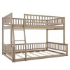 NicBex Full XL over Queen Bunk Bed Wood Frame Bed Frame with Inclined Ladder and Guardrails, No Box Spring Required - 3 of 4