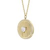 14K gold plated heart medalliion pendant necklace with sparkling cubic zirconia accent for elegant and timeless appeal - 3 of 3