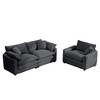 2-Piece Corduroy 1+2 Sofa Set with Flexible Combination - 3 of 4