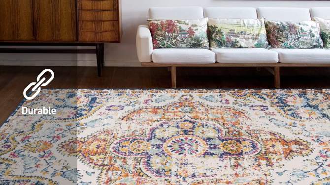 World Rug Gallery Distressed Vintage Bohemian Area Rug, 2 of 12, play video