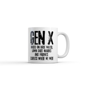 Crazy Dog Gen X Raised On Hose Water Lawn Dart Injuries and Parents Clueless Where We Were Mug Novelty Coffee Cup-11oz - 1 of 4
