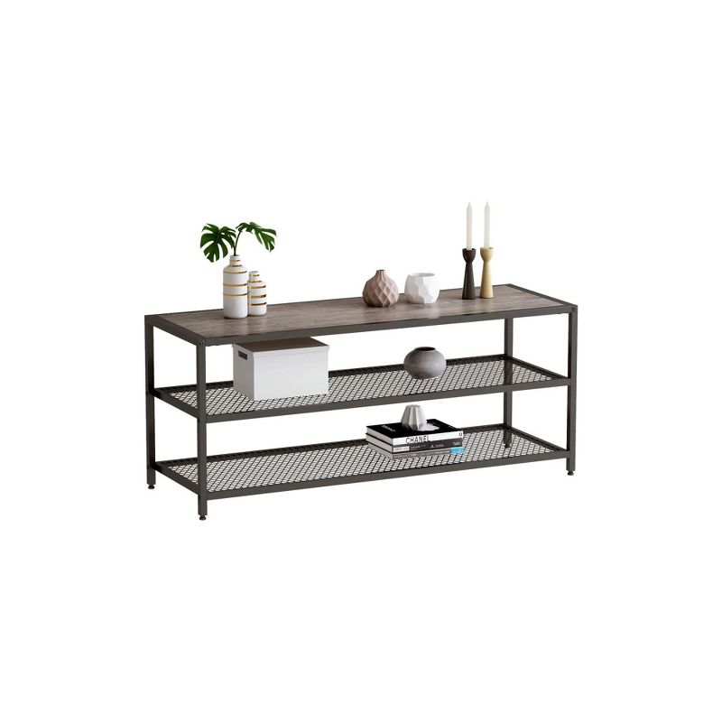 Year Color 3-Tier Entertainment Center Industrial TV Stand with Open Storage Shelves, 1 of 10