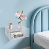 YIYIBYUS Wall-Mounted Bedside Table, Acrylic Floating Nightstand - 3 of 4