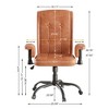 VECELO Ergonomic Leather Office Chair, Adjustable Swivel Desk Chair with Armrests & Lumbar Support, Black/Brown - 3 of 4
