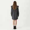 Anna-Kaci Women's Long Sleeve Ruffle Shoulder Mini Dress with V-Neckline and Gathered Detail - 4 of 4