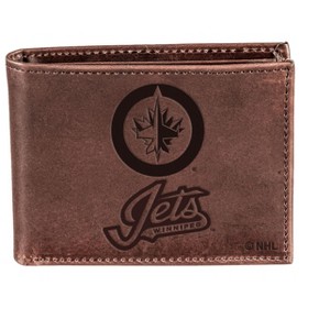 Evergreen NHL Winnipeg Jets Brown Leather Bifold Wallet Officially Licensed with Gift Box - 1 of 1