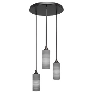 Toltec Lighting Empire 3 - Light Pendant in  Dark Granite with 4" Gray Matrix Shade - 1 of 1