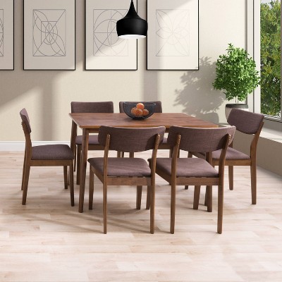 5pc Branson Wood Dining Set With Bench Walnut Stain Corliving Target