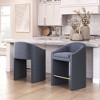 Counter Stool – 34.3" H With Midnight Gray Velvet Upholstery & Electroplated Steel Frame By Zuo Modern - 3 of 4