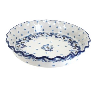 Blue Rose Polish Pottery 636 Ceramika Artystyczna Pie Plate - 1 of 1