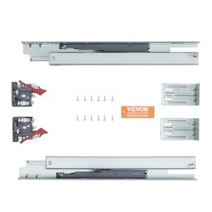 VEVOR 6 Pairs of 15 Inch Drawer Bottom Side Mount Rails, Heavy Duty Full Ball Bearing Extension Steel Track, 100 Lbs, Silver - 1 of 4