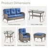 Outdoor 3-Seat Sofa Swivel Chair Table with Ottomans - 2 of 4