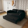 TUYOHW 54-inch Modern Convertible Sofa,Velvet Sofa Bed with Storage Pockets,Retractable 2-in-1 Loveseat for Living Room,Small Space - 3 of 4