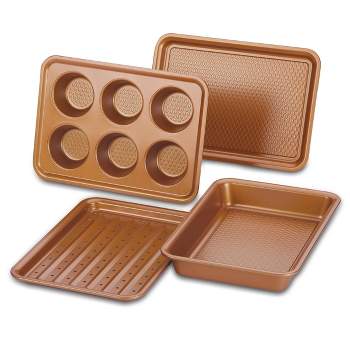 Ayesha Curry 4pc Copper Toaster Oven Bakeware Set