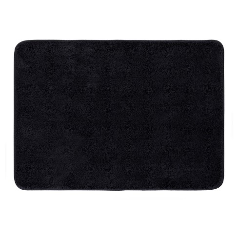 Velveteen Solid Memory Foam Bath Mat 17 X24 Black Mohawk Home