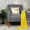 PiccoCasa Polyester Blend Soft Outdoor Decorative Pillow Cover Gold 18" x 18" 1 Pc - 2 of 4