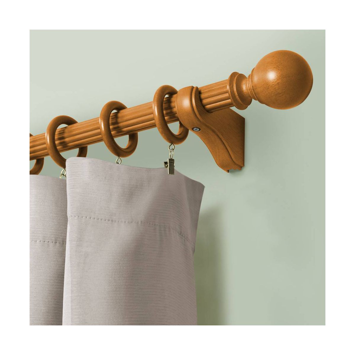 umi Home Furnishings 4ft 4ct Mix and Match Wood Single Rod Heritage Oak - thumbnail 4