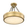 Anders LED Semi-Flush Mount Ceiling Light - 15" Steel Fixture with Alabaster Diffuser - 3 of 4