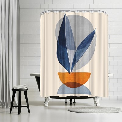 Americanflat Nature Stack Abstract Shapes by Modern Tropical 71" x 74" Shower Curtain