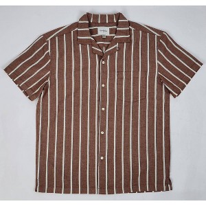 Men's Short Sleeve Striped Camp Button-Down Shirt - Goodfellow & Co™ - 1 of 2
