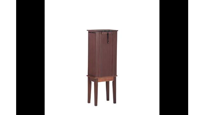Francesca Traditional Wood 6 Lined Drawer Jewelry Armoire Merlot Brown - Powell, 2 of 17, play video