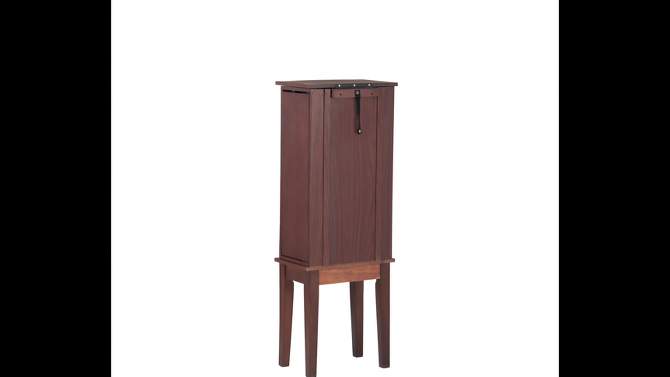 Francesca Traditional Wood 6 Lined Drawer Jewelry Armoire Merlot Brown - Powell, 2 of 17, play video