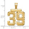 Black Bow Jewelry 14k Yellow Gold, Varsity Collection, Large D/C Pendant Number 39 - 2 of 3