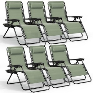 Nestl Zero Gravity Chairs, Reclining Camping Chair, Folding Outdoor Chair with Pillow & Cup Holder Tray - 1 of 4