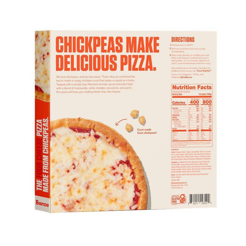 Banza Chickpea Gluten Free Protein Cheese Frozen Pizza - 10.9oz, 3 of 15