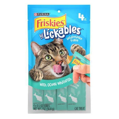 Friskies Whitefish and Seafood Flavor lil' Lickable Cat Treats - 2oz/4ct
