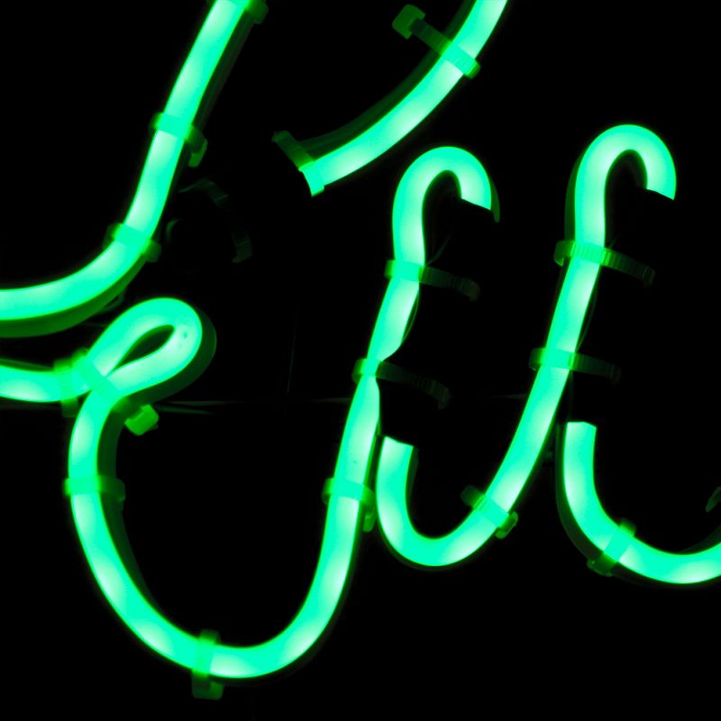 20" LED Green Neon Style “Luck" Sign - National Tree Company, 3 of 5
