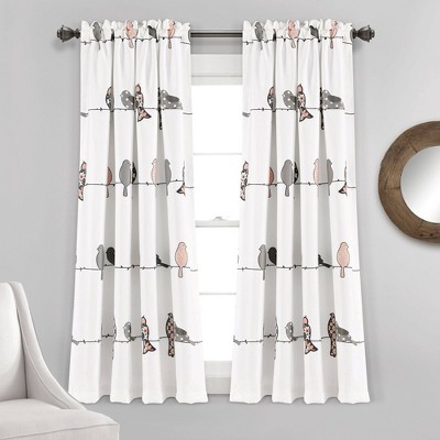 Set of 2 Rowley Birds Light Filtering Window Curtain Panels - Lush Décor