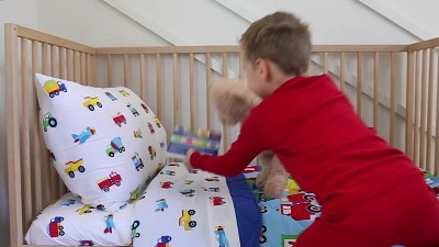Pink Horse Print Microfiber Toddler Crib Sheet Set