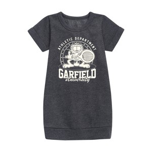 Girls' - Garfield - Tennis Graphic Short Sleeve Fleece Dress - 1 of 3