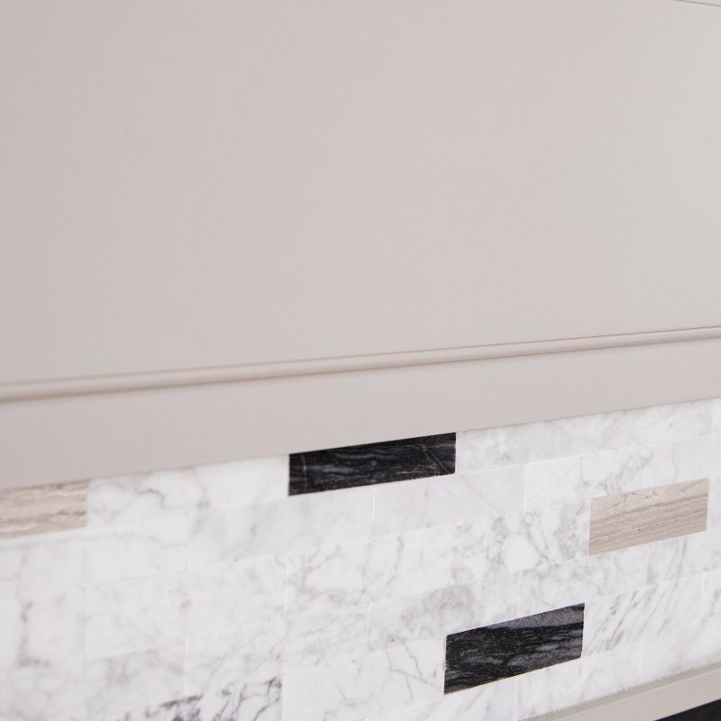 Talsham Fireplace with Marble Surround Gray - Aiden Lane, 3 of 15