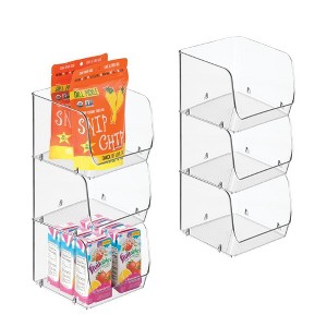 iDesign Stackable Open-Front Storage Bins - Set of 6 - Clear - 1 of 4