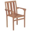 vidaXL 2X Solid Teak Wood Patio Chairs with Anthracite Cushions Garden Wooden Outdoor Chairs - 4 of 4