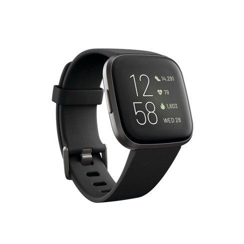 Fitbit Versa 2 Smartwatch - Black - Additional Band Included