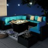 Celebalcony 8-Piece Black Frame Outdoor Patio Sectional Seating Group with Cushions - 2 of 4