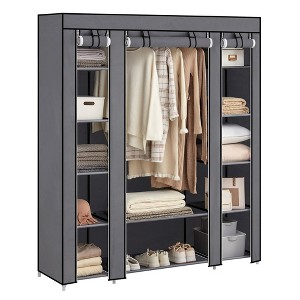 SONGMICS 59" Closet Wardrobe Portable Closet Organizer Storage Clothing Rack Shelf with Non-Woven Fabric Cover - 1 of 4