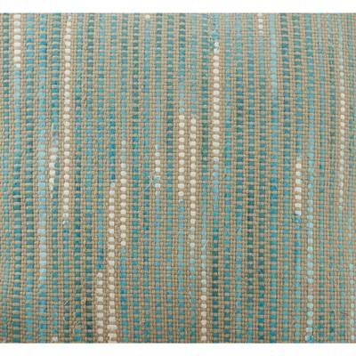 Blue and Beige Striped Cotton Woven Pillow Cover
