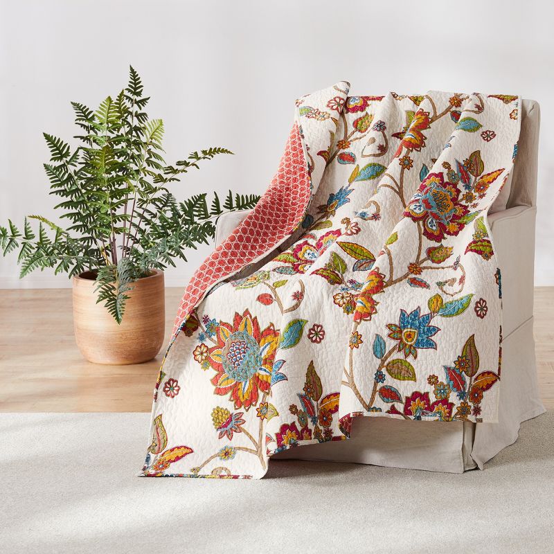 Clementine Floral Quilted Throw - Levtex Home, 1 of 5